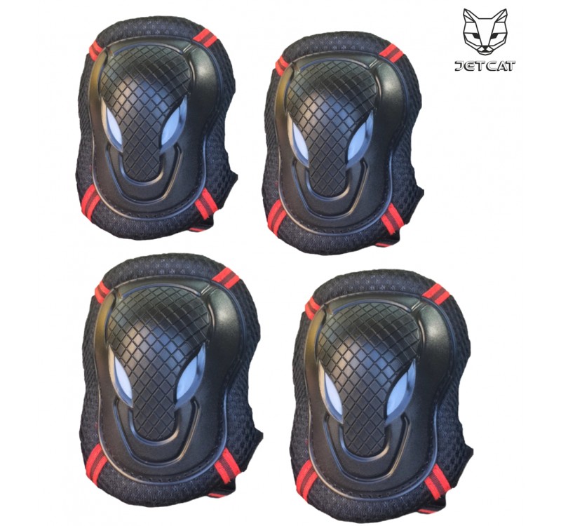 Комплект защиты 2 в 1 Jet-Cat (Черная с красным) защита локтей и колен