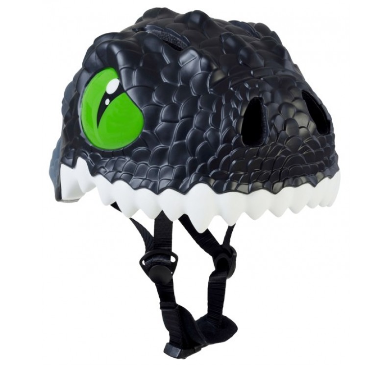 Купить Шлем детский Black Dragon Crazy Safety 2017 (чёрный дракон-динозавр)